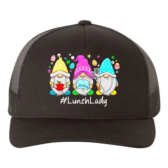 Cute Easter Day Gnome Love Lunch Lady Matching Yupoong Adult 5-Panel Trucker Hat