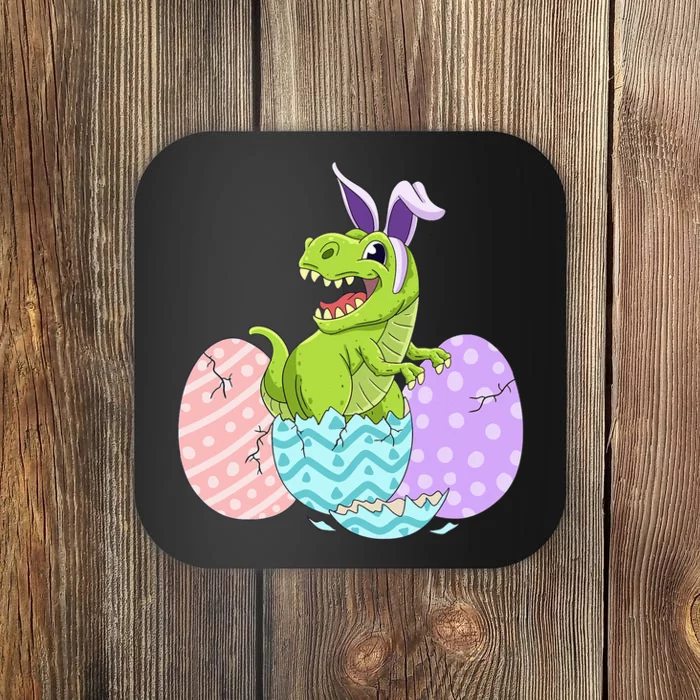 Cute Easter Dinosaur T Rex Bunny Easter Day Coaster