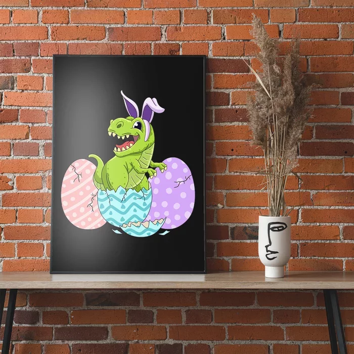 Cute Easter Dinosaur T Rex Bunny Easter Day Poster