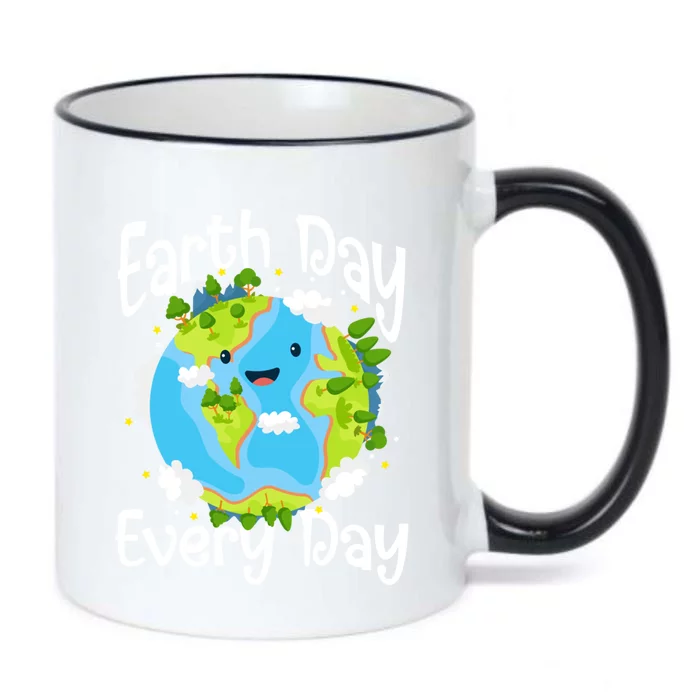 Cute Earth Day Every Day Save Our Planet Green Gift Black Color Changing Mug