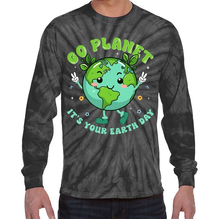 Cute Earth Day For Teachers Save The Planet Tie-Dye Long Sleeve Shirt