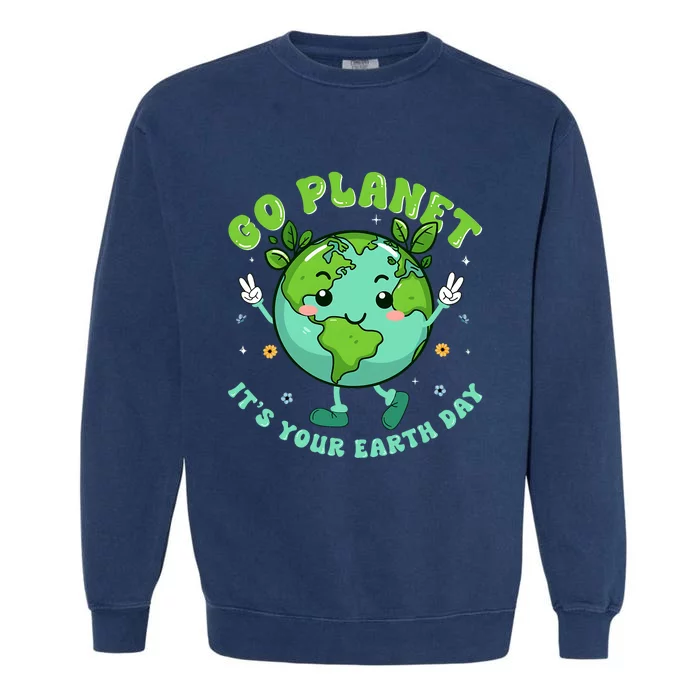 Cute Earth Day For Teachers Save The Planet Garment-Dyed Sweatshirt