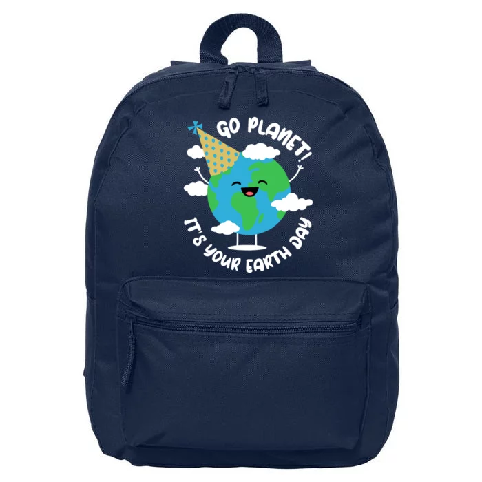 Cute Earth Day Go Planet Its Your Earth Day Boy 16 in Basic Backpack