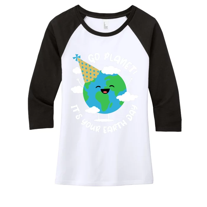 Cute Earth Day Go Planet Its Your Earth Day Boy Women's Tri-Blend 3/4-Sleeve Raglan Shirt