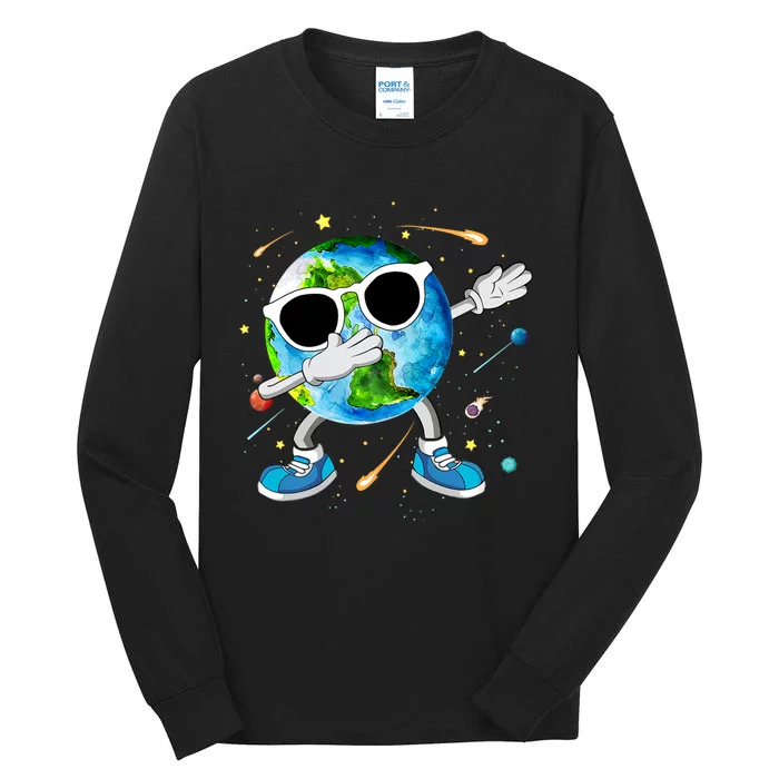 Cute Earth Day 2024 April 22 Earth Day Teacher Funny Dabbing Earth Day Tall Long Sleeve T-Shirt