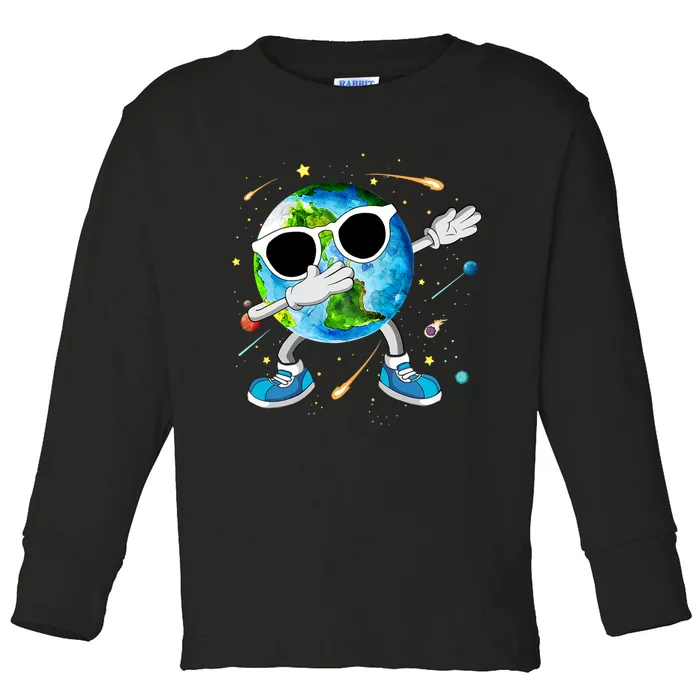 Cute Earth Day 2024 April 22 Earth Day Teacher Funny Dabbing Earth Day Toddler Long Sleeve Shirt