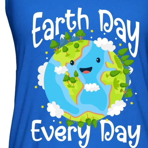 Cute Earth Day Every Day Save Our Planet Green Gift Ladies Essential Flowy Tank