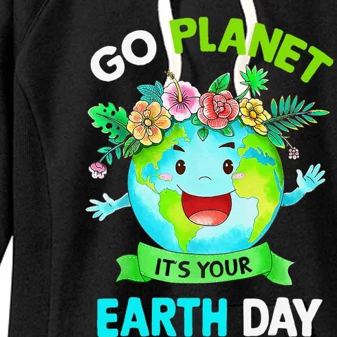 Cute Earth Day 2024 Go Planet Its Your Earth Day 2024 Women's Fleece Hoodie