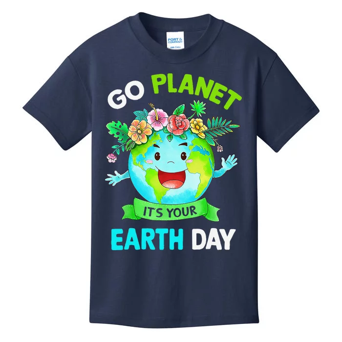 Cute Earth Day 2024 Go Planet Its Your Earth Day 2024 Kids T-Shirt