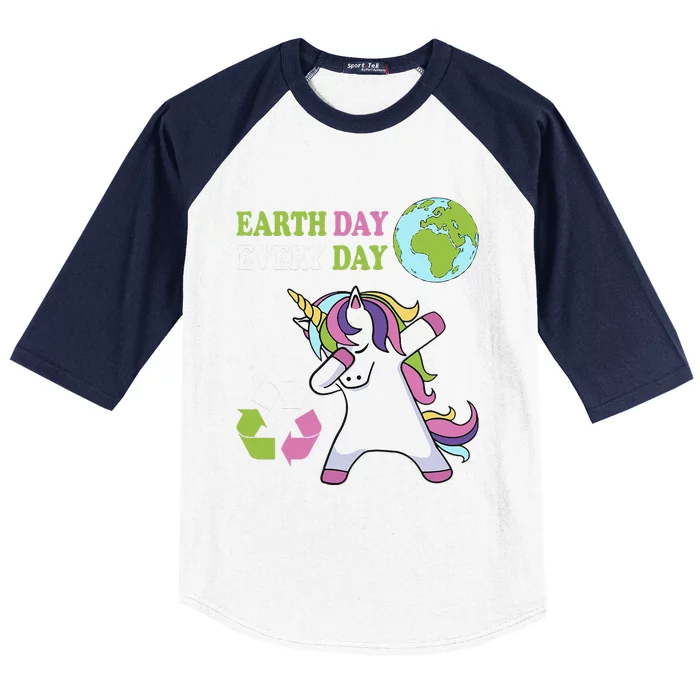 Cute Earth Day Every Day Unicorn Dabbing Unicorns Baseball Sleeve Shirt