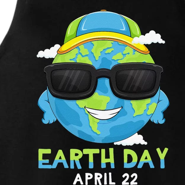 Cute Earth Day Planet Environment Ladies Tri-Blend Wicking Tank