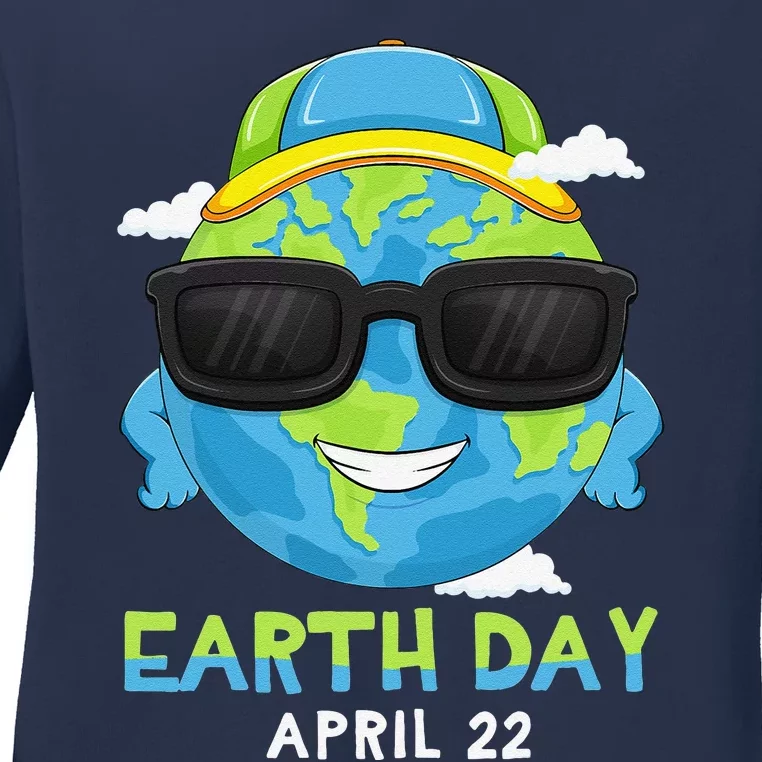 Cute Earth Day Planet Environment Ladies Long Sleeve Shirt