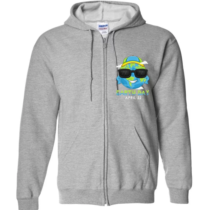 Cute Earth Day Planet Environment Full Zip Hoodie