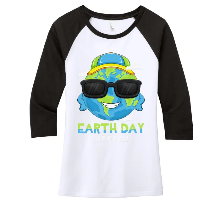 Cute Earth Day Planet Environment Women's Tri-Blend 3/4-Sleeve Raglan Shirt