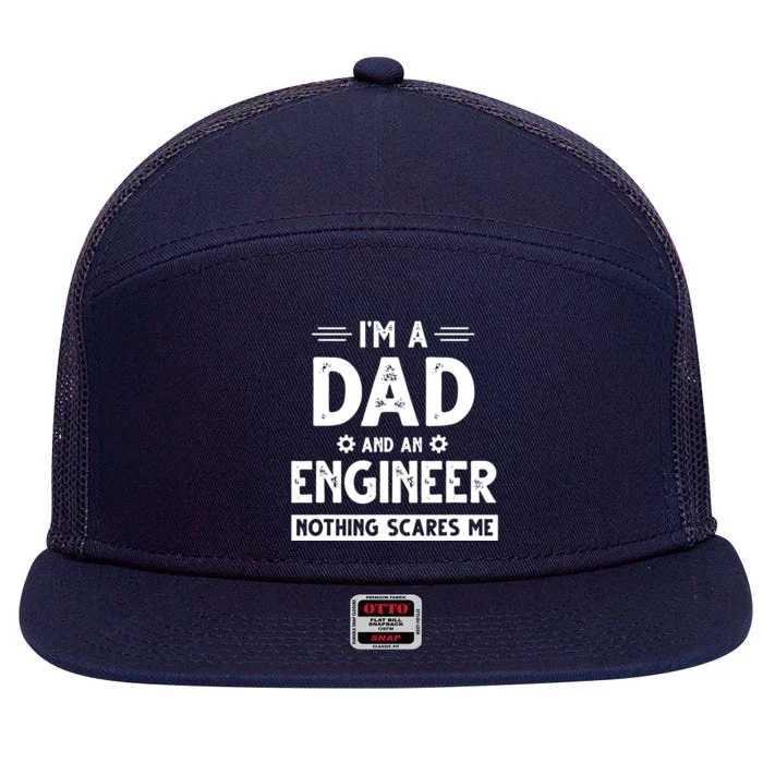 Cute Engineer Dad Men Fathers Day Mechanical Engineering 7 Panel Mesh Trucker Snapback Hat