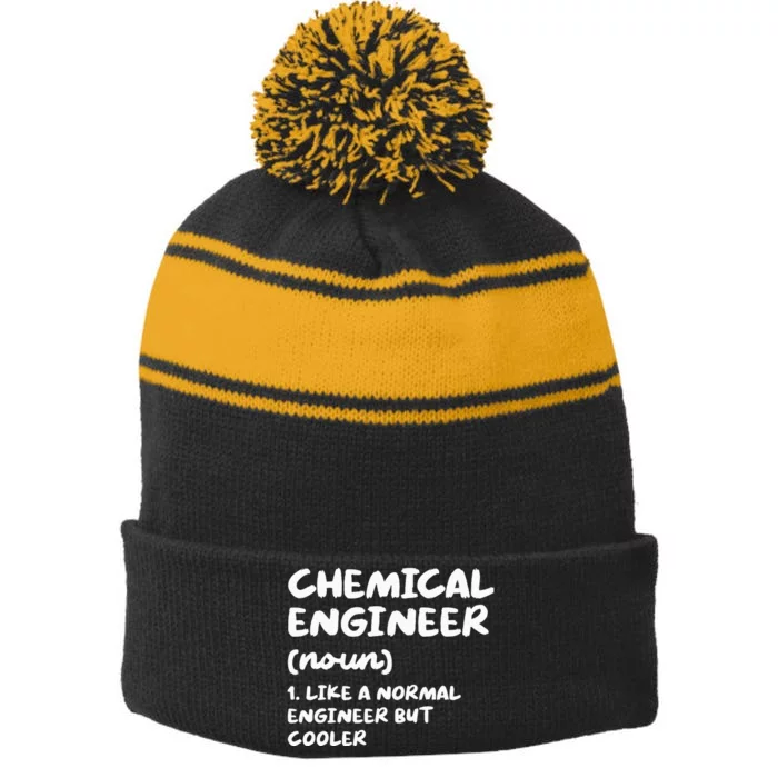 Chemical Engineer Definition Funny Engineering Stripe Pom Pom Beanie