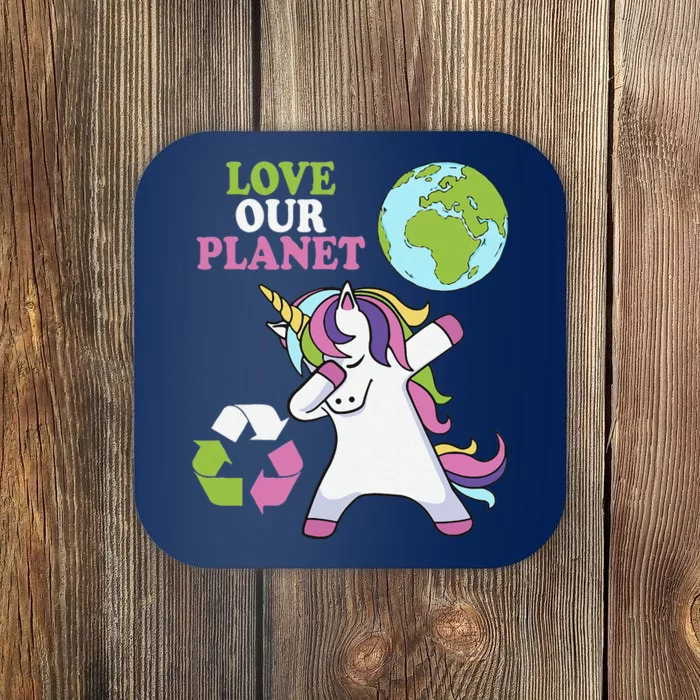 Cute Earth Day Unicorn Dabbing Love Our Planet Unicorns Coaster