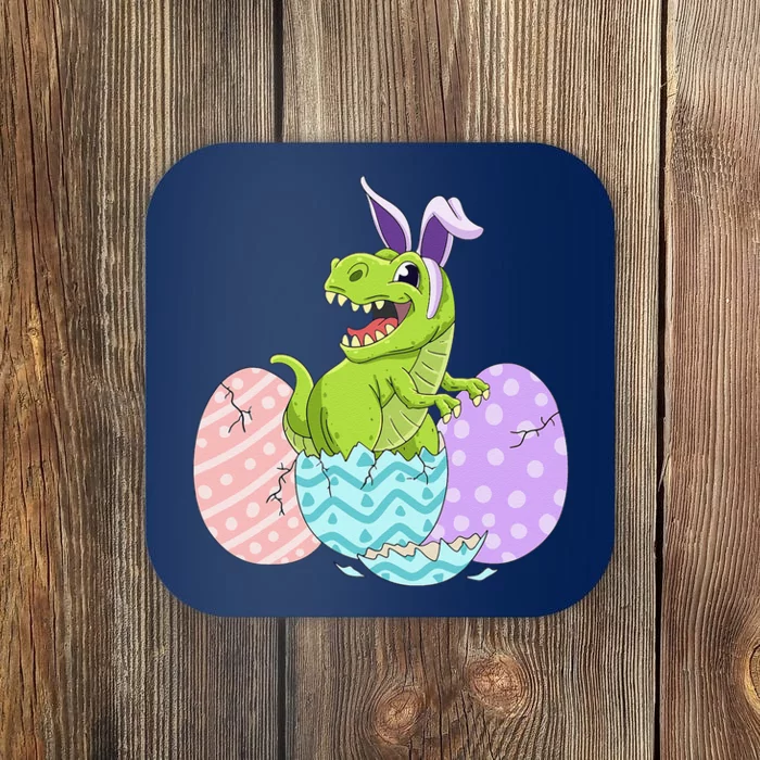 Cute Easter Dinosaur T Rex Bunny Easter Day Coaster