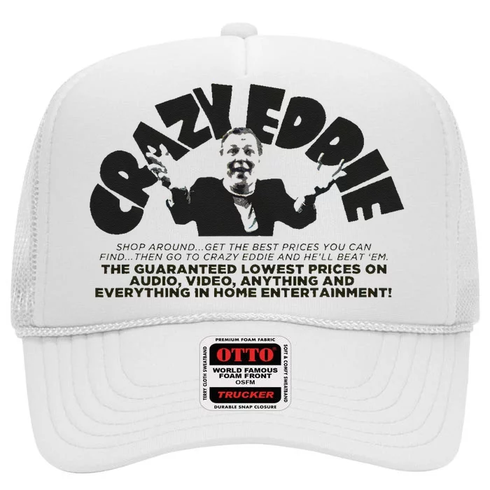 Crazy Eddie Department Store Retro Vintage High Crown Mesh Trucker Hat