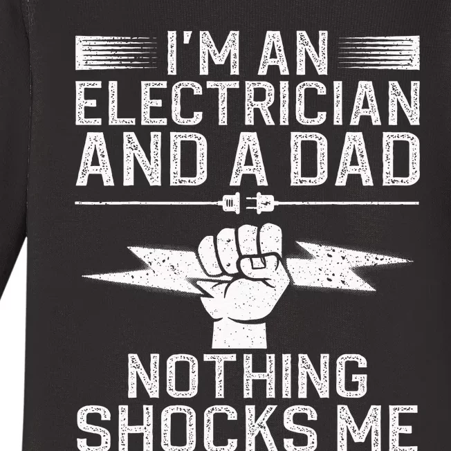 Cool Electrician Design For Dad Professional Electrician Baby Long Sleeve Bodysuit