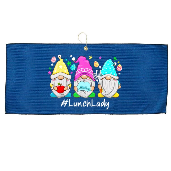 Cute Easter Day Gnome Love Lunch Lady Wo Matching Large Microfiber Waffle Golf Towel