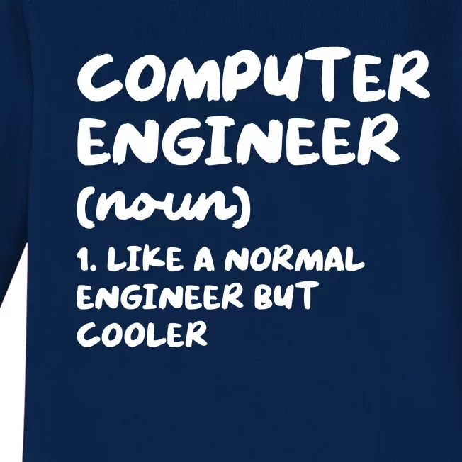 Computer Engineer Definition Funny Engineering Baby Long Sleeve Bodysuit