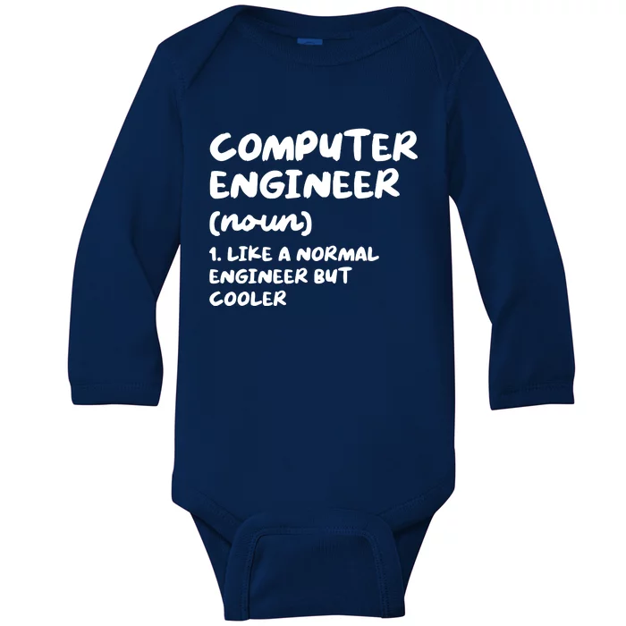 Computer Engineer Definition Funny Engineering Baby Long Sleeve Bodysuit