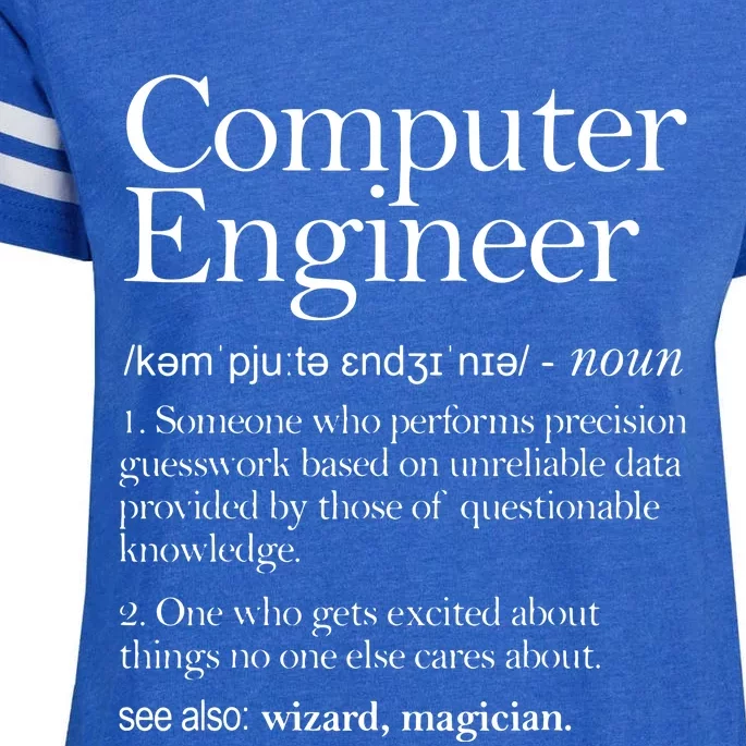 Computer Engineer Definition Apparel Computer Engineering Enza Ladies Jersey Football T-Shirt