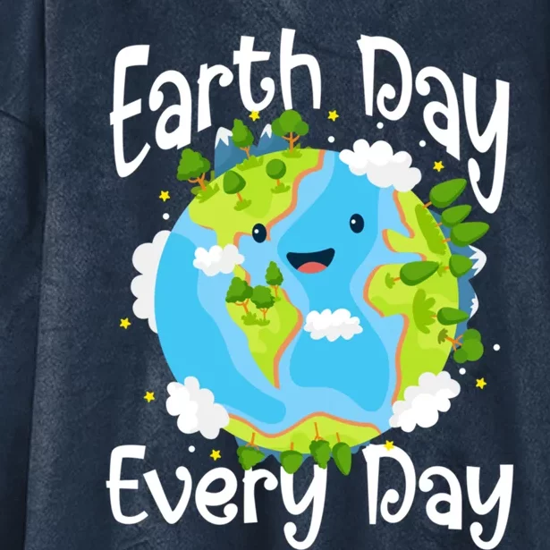 Cute Earth Day Every Day Save Our Planet Green Gift Hooded Wearable Blanket