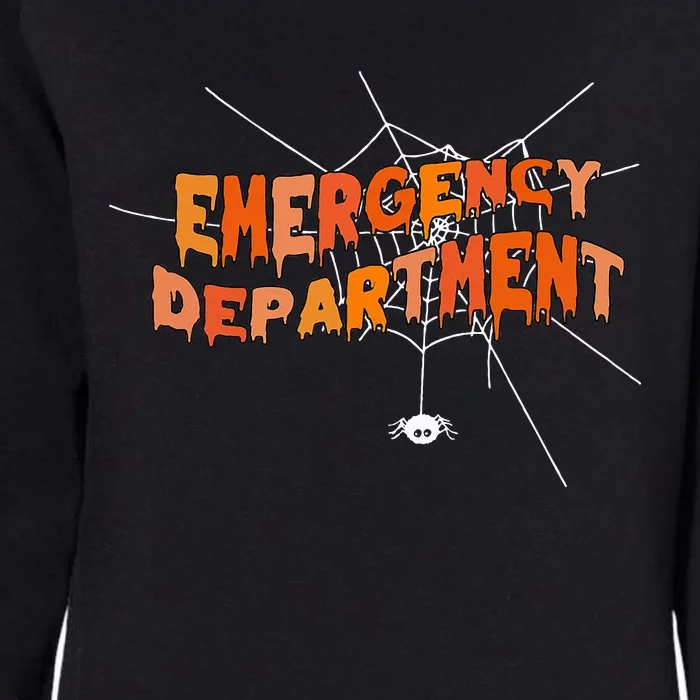 Cute Emergency Department staff Halloween spider web nurse Womens California Wash Sweatshirt