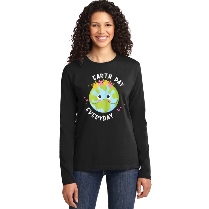 Cute Earth Day Everyday Ladies Long Sleeve Shirt