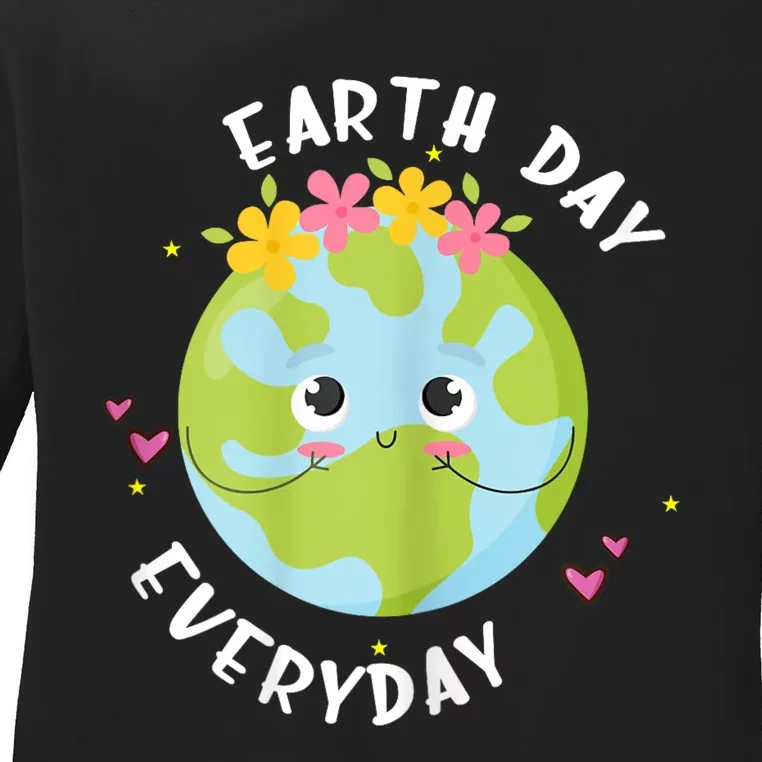 Cute Earth Day Everyday Ladies Long Sleeve Shirt