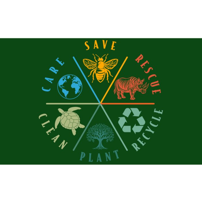 Celebrate Earth Day Save Rescue Recycle Plant Clean Care Bumper Sticker