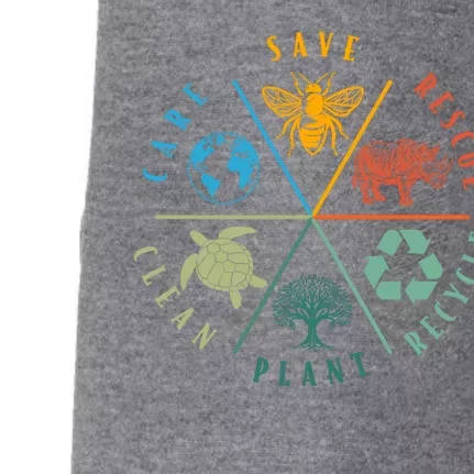 Celebrate Earth Day Save Rescue Recycle Plant Clean Care Doggie 3-End Fleece Hoodie