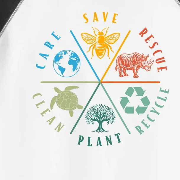 Celebrate Earth Day Save Rescue Recycle Plant Clean Care Toddler Fine Jersey T-Shirt