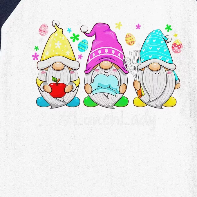 Cute Easter Day Gnome Love Lunch Lady  Matching Baseball Sleeve Shirt