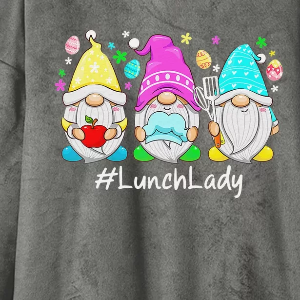 Cute Easter Day Gnome Love Lunch Lady  Matching Hooded Wearable Blanket