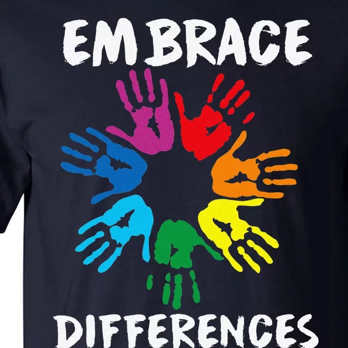 Cute Embrace Differences Autism Awareness Tall T-Shirt