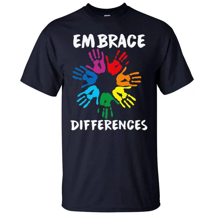 Cute Embrace Differences Autism Awareness Tall T-Shirt