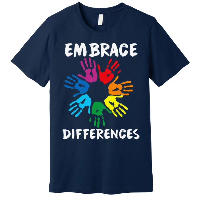 Cute Embrace Differences Autism Awareness Premium T-Shirt