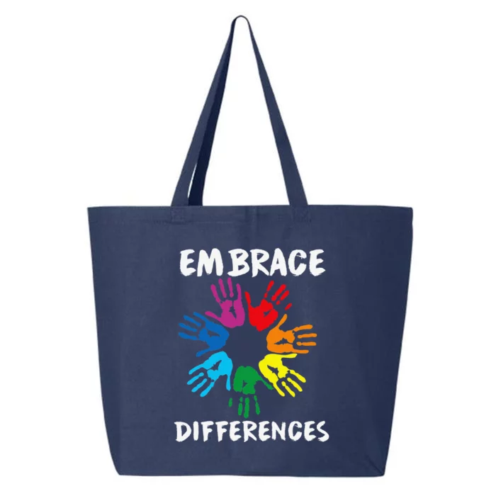 Cute Embrace Differences Autism Awareness 25L Jumbo Tote