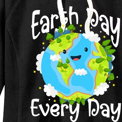 Cute Earth Day Every Day Save Our Planet Green Women's Fleece Hoodie