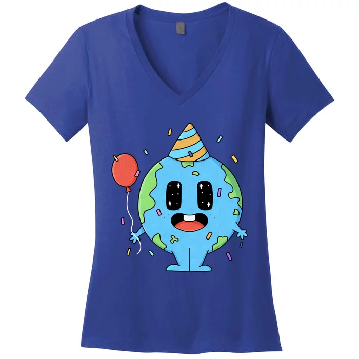 Cute Earth Day Birthday Gift Women's V-Neck T-Shirt