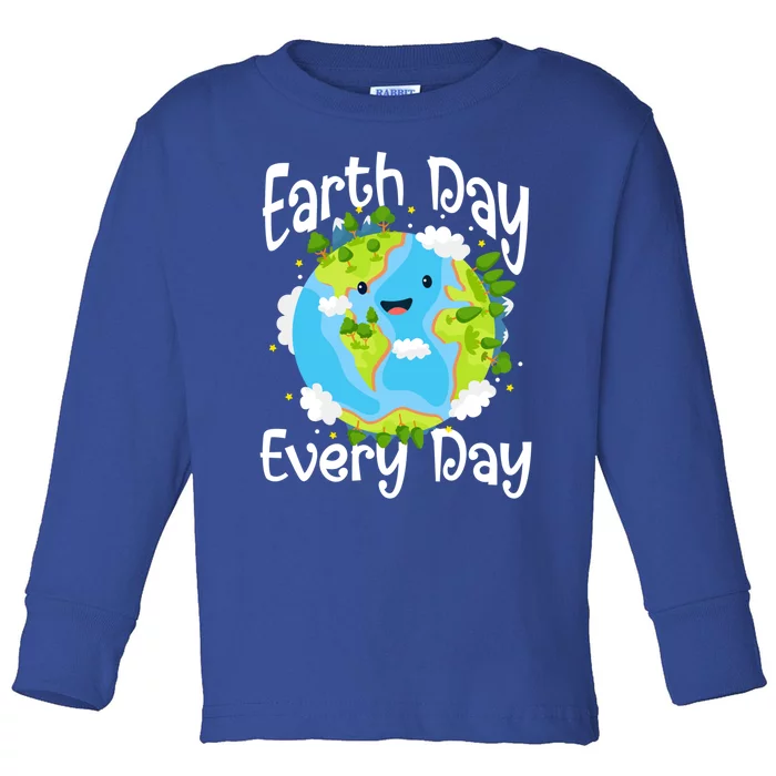 Cute Earth Day Every Day Save Our Planet Green Gift Toddler Long Sleeve Shirt