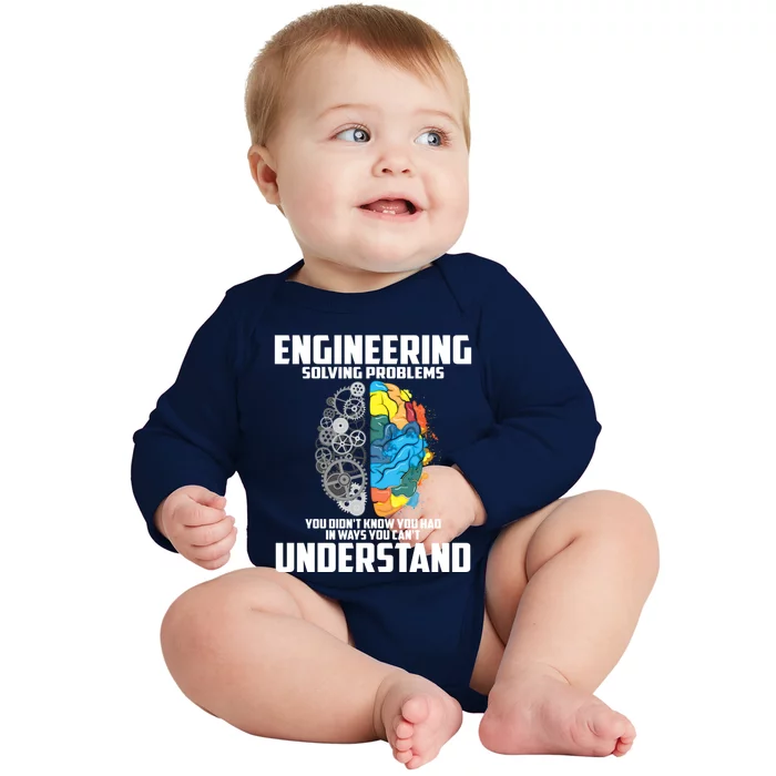 Cool Engineering Definition Funny Engineer Gift Meaningful Gift Baby Long Sleeve Bodysuit