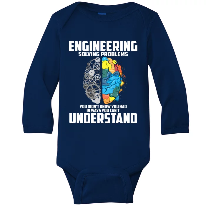 Cool Engineering Definition Funny Engineer Gift Meaningful Gift Baby Long Sleeve Bodysuit