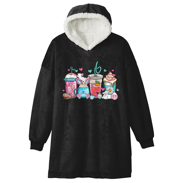 Cute Easter Day Easter Coffee Lover Women Girl Hooded Wearable Blanket