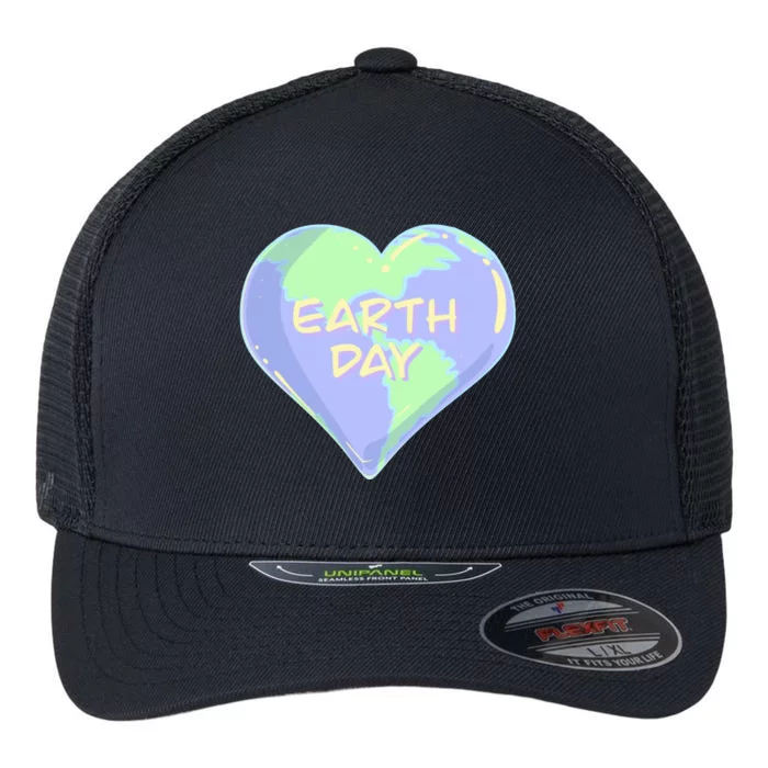 Cute Earth Day World Heart Flexfit Unipanel Trucker Cap