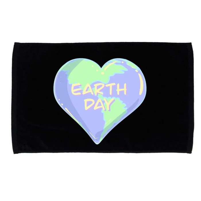 Cute Earth Day World Heart Microfiber Hand Towel