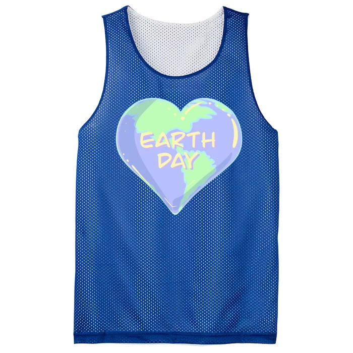 Cute Earth Day World Heart Mesh Reversible Basketball Jersey Tank